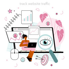 Wall Mural - website analyst online service or platform. web page analysis