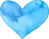 Blue watercolor heart shape