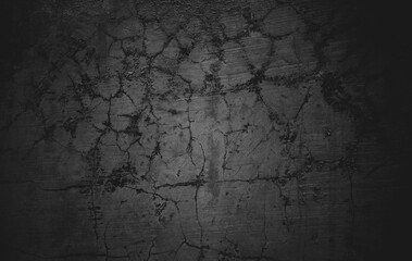 Wall Mural - Slightly light black concrete cement texture for background. Dark grunge distressed with scratches, Scary dark walls overlay