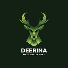 Deer Illustration Gradient Logo Template