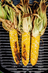 Canvas Print - grilled corn on the grill