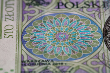 Obverse of 100 polish zloty banknote