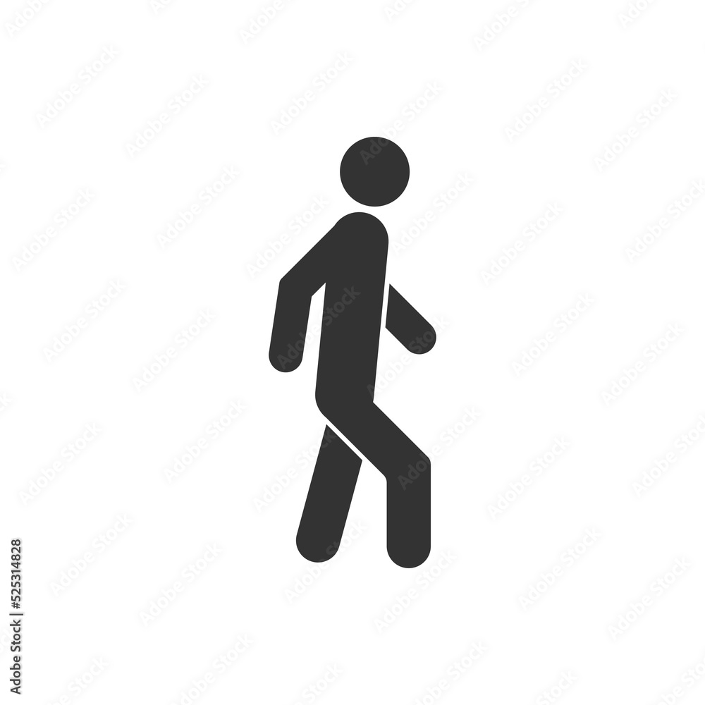Man walking icon. Vector illustration isolated on white background.