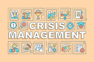 Wall Mural - crisis management word concepts yellow banner. business challenges. infographics with editable icons