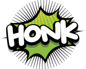 honk Comic book explosion bubble vector illustration