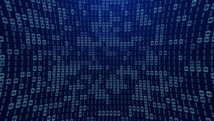 Wall Mural - binary code random number grid technology background.changing program code from zero and one. futuri