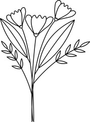 Wall Mural - floral flower plant lineart,doodle for invitation card