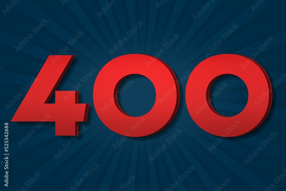 400 four hundred Number count template poster design. letter event ...