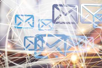 Online people network. Using internet for communication..