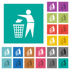 Wall Mural - Tidy man square flat multi colored icons