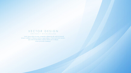abstract light blue and white curve background with lines pattern. modern banner design with copy sp