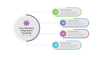 Naklejka na meble 4 option infographic element and presentation design