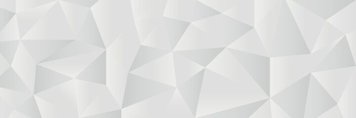 Fototapete - Abstract geometric white and gray polygon or lowpoly vector technology concept background. EPS10 illustration style design.