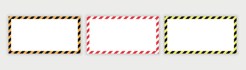 warning striped rectangular background, yellow and black stripes on the diagonal, warning to be careful potential danger vector template sign border yellow and black color Construction warning border