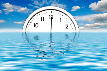 Poster - Clock rising from the water