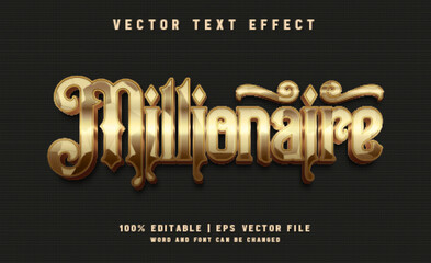 Wall Mural - Golden millionaire luxury text effect style