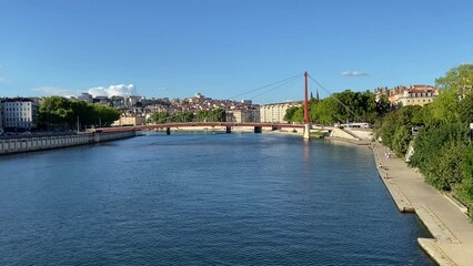 Canvas Print - La Saône à Lyon, Auvergne-Rhône-Alpes