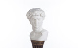 Fototapeta Do pokoju - ancient greek gypsum human head isolated on white background