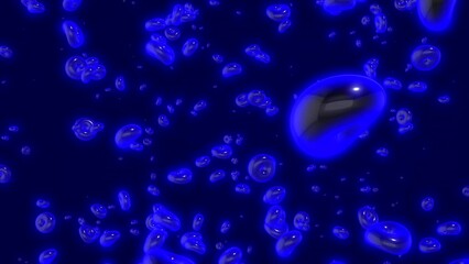 Wall Mural - animation with moving molecules in space. motion. ring 3d molecules move in chaotic field. 3d molecu