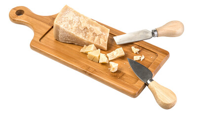 Wall Mural - The chopped parmesan cheese isolated