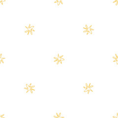 Hand Drawn Snowflakes Christmas Seamless Pattern. Subtle Flying Snow Flakes on chalk snowflakes Background. Artistic chalk handdrawn snow overlay. Ravishing holiday season decoration.