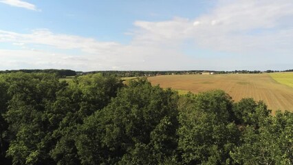 Canvas Print - Paysage rural dans la Nièvre, vue aérienne, Bourgogne