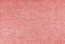 Texture Of Natural Red Upholstery Fabric Or Cloth. Fabric Texture Of Natural Cotton Or Linen Textile Material. Blue Canvas Background. Decorative Fabric For Curtain, Furniture, Walls, Clothes