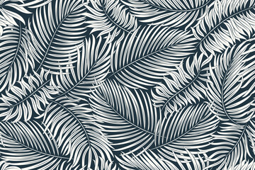 Tropical seamless natural pattern of exotic leaves.