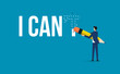 © Diki - Businessman erase text I can not to I can, Optimism and positivity concept, Inspirational vector illustration
