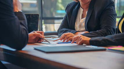 Poster - Asian Teamwork Collaboration Team Meeting Communication concept with Business people Working Together in Conference Room. Diversity Partner Business Meeting brainstorming togeter Businessman and Team