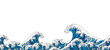 Leinwandbild Motiv Japan wave oriental design seamless background illustration