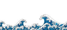 Japan Wave Oriental Design Seamless Background Illustration