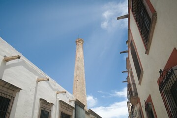 Ancient tower in the streets of San José Iturbide Guanajuato