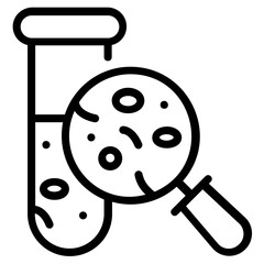 Sticker - Botanical research icon in linear style 