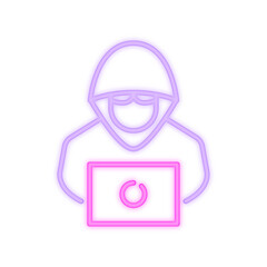 hacker neon icon