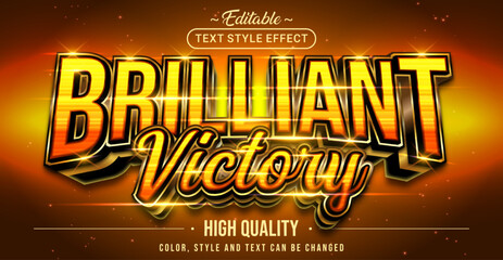 Wall Mural - editable text style effect - brilliant victory text style theme.