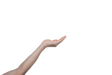 Wall Mural - Closeup of male hand showing gesture sign on transparent background - PNG format.