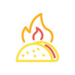 hot taco neon icon
