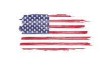 Watercolor Painting Flag Of United States
