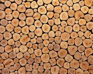 background of the Pile of wood logs ready for winter