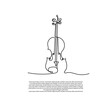 © vionaembun42 - continuous line drawing of violin. Abstract and simple violin instrument line art