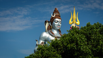 Wall Mural - Close up face of Hindu God Lord Shiva