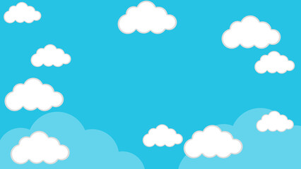 Wall Mural - abstract kawaii clouds cartoon background.