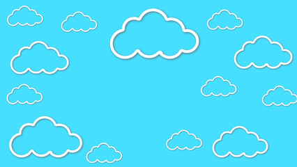 Wall Mural - Abstract kawaii Clouds cartoon background.