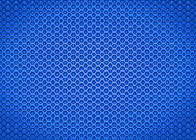 Solid Blue Mesh Grill Background.Hexagon Shape