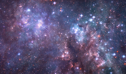 Aufkleber - Space landscape with stars. Galaxy and nebula. Bright cosmos. Abstract astronomy background. Elements of this image furnished by NASA