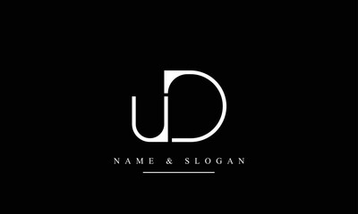 UD, DU, U, D abstract letters logo monogram