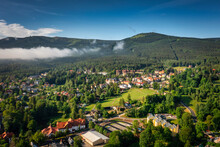 Beautiful Scenery Of The Szklarska Poreba Town In Karkonosze Mountains, Giant Mountains. Poland