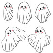 Set of popular ghost charcter illustration design