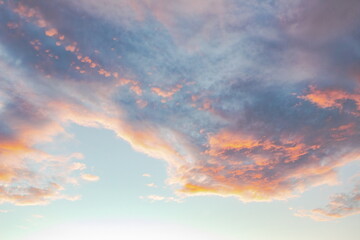 Wall Mural - dramatic golden sky sunset clouds